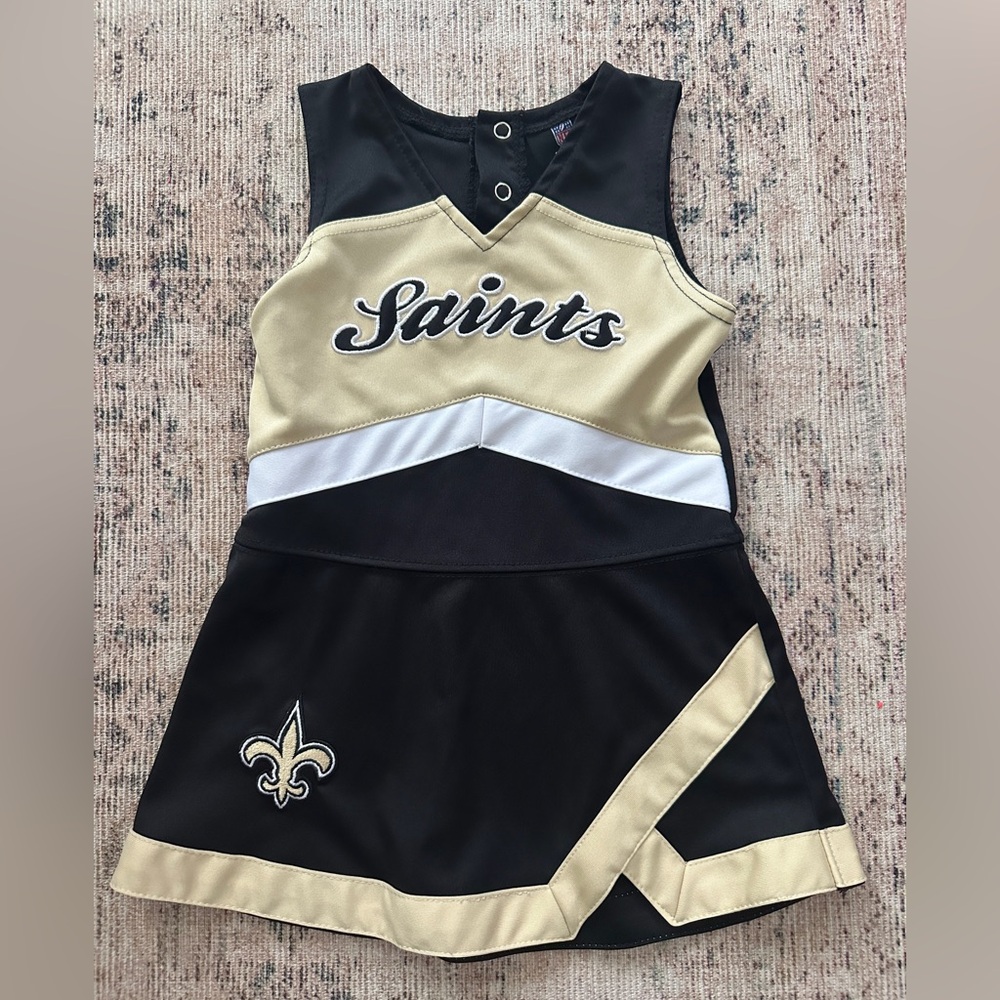 NFL Team Apparel Saints Toddler cheerleader dress in Black and Gold